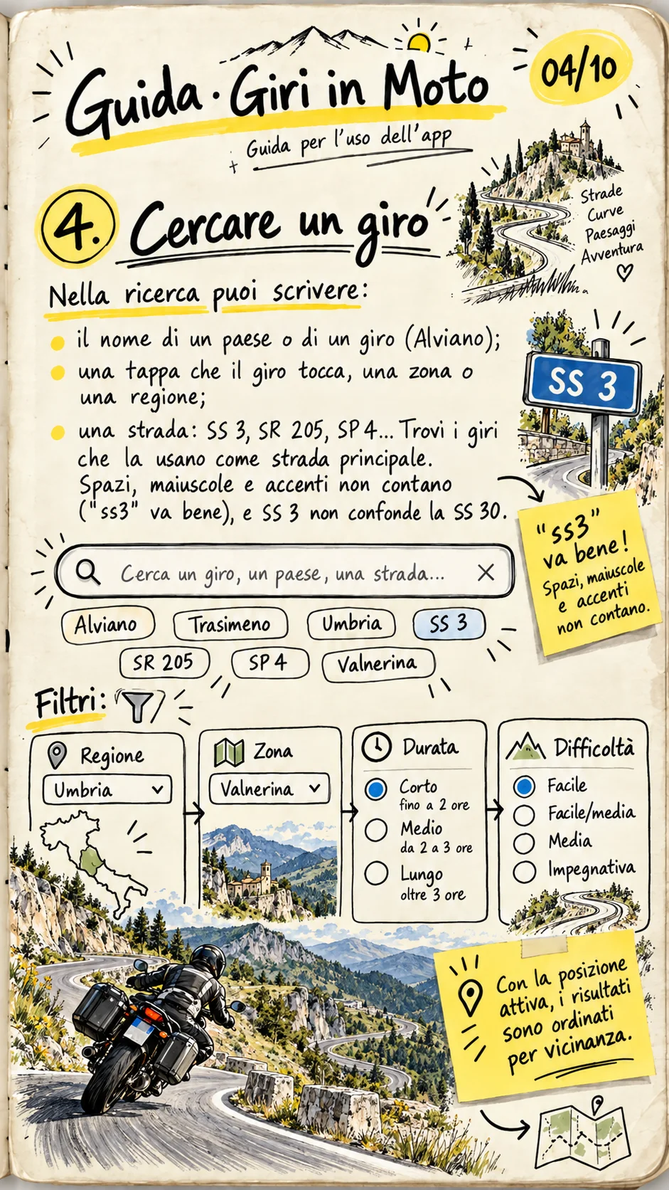 Pagina 4 della guida: Cercare un giro