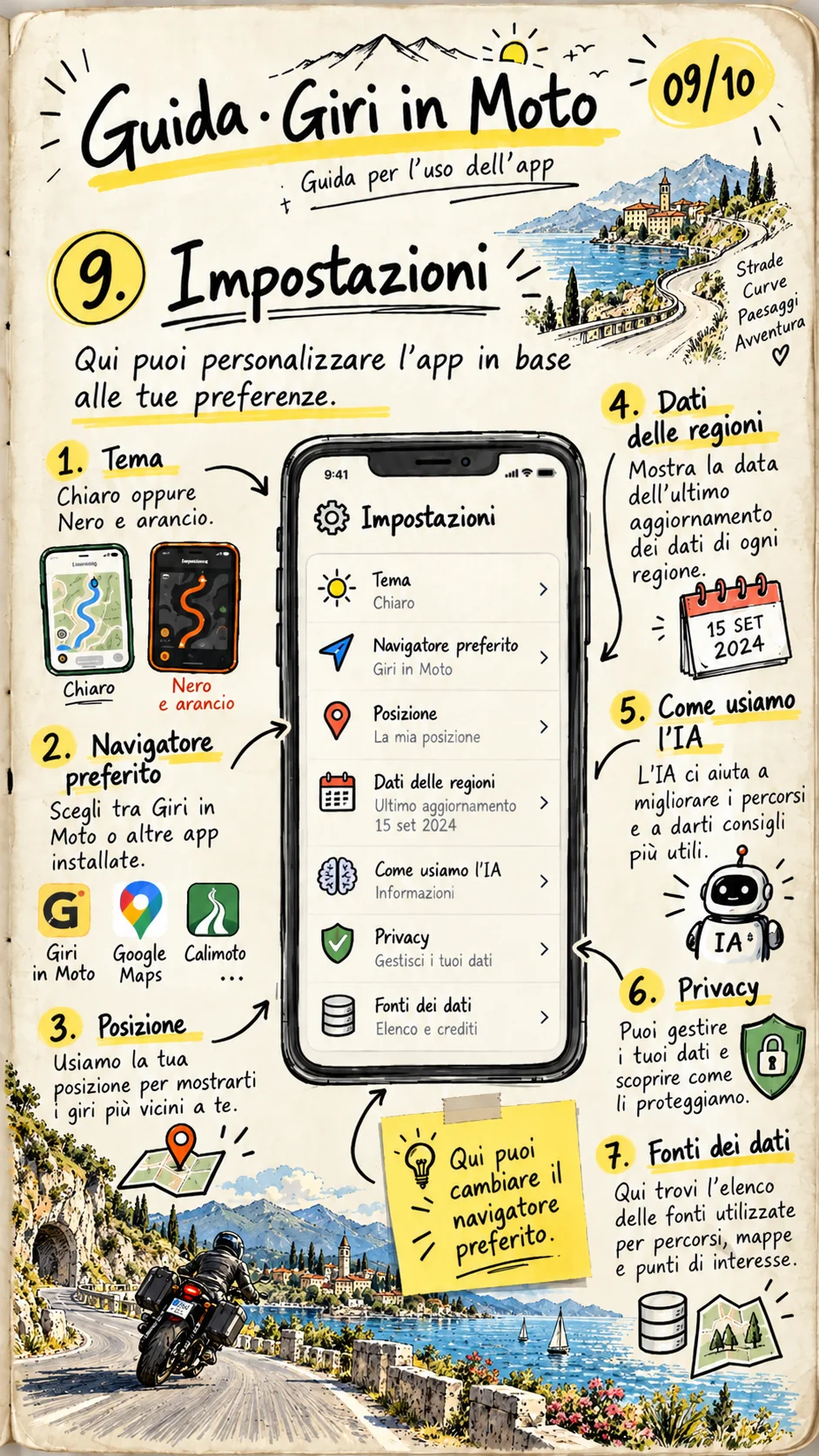 Pagina 9 della guida: Impostazioni